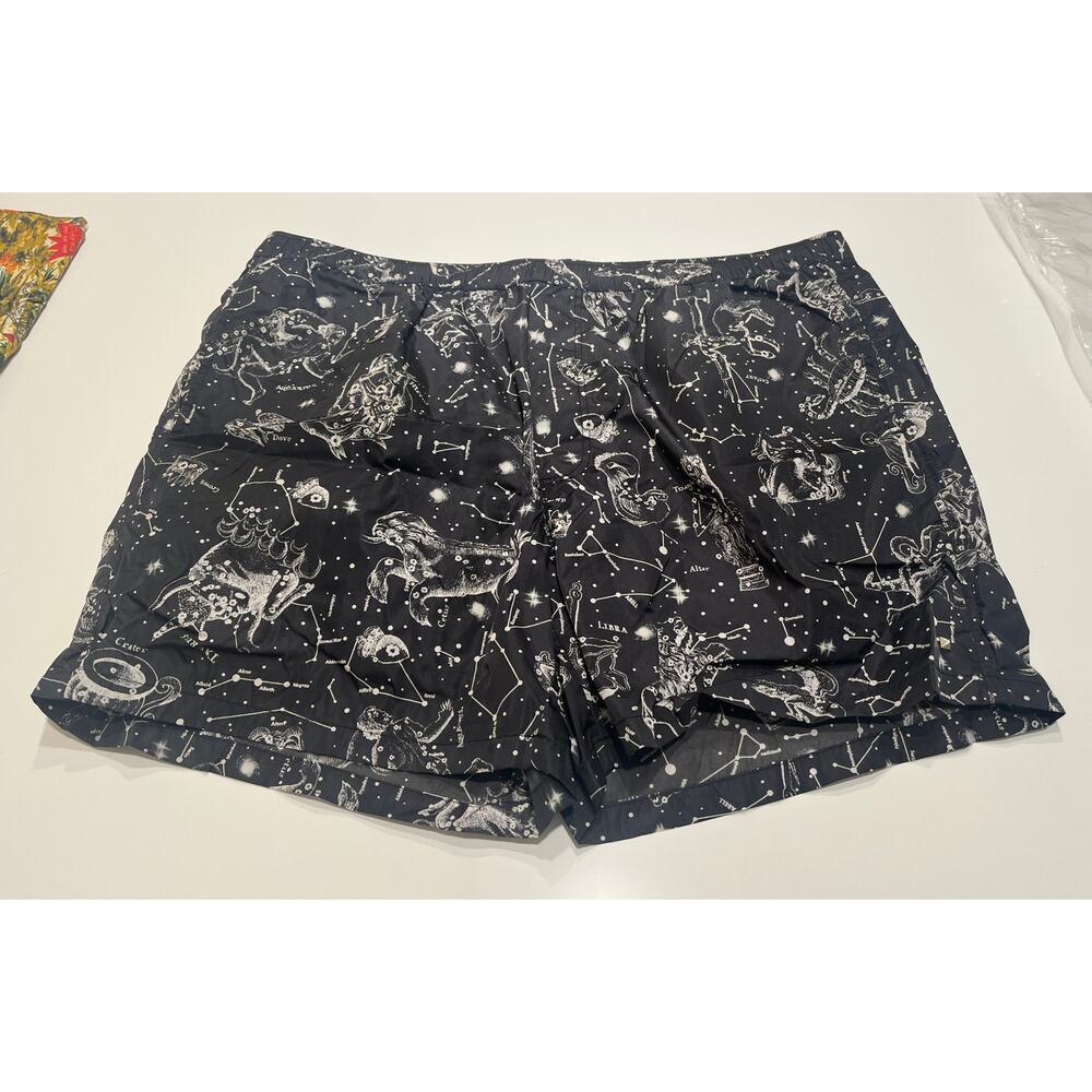 8-100 VALENTINO Men's Swimsuit Zodiac Motif Black/ White Size 54/ XL